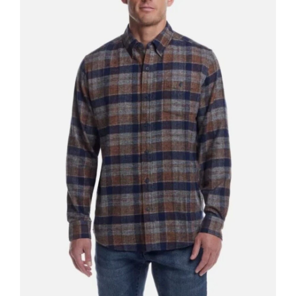 Weatherproof Vintage Men's Flannel Shirt, Multi (Brown), Size XL / New‎